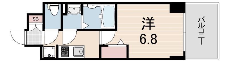 プレサンス神戸セレスティア(1K/12階)の間取り写真