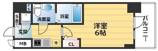 エスリード大阪シティノース(1K/2階)の間取り写真