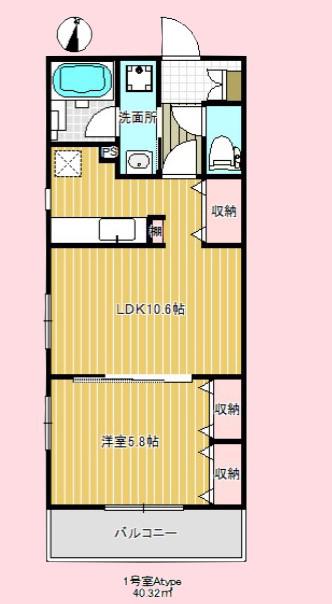 サフィール(1LDK/3階)の間取り写真