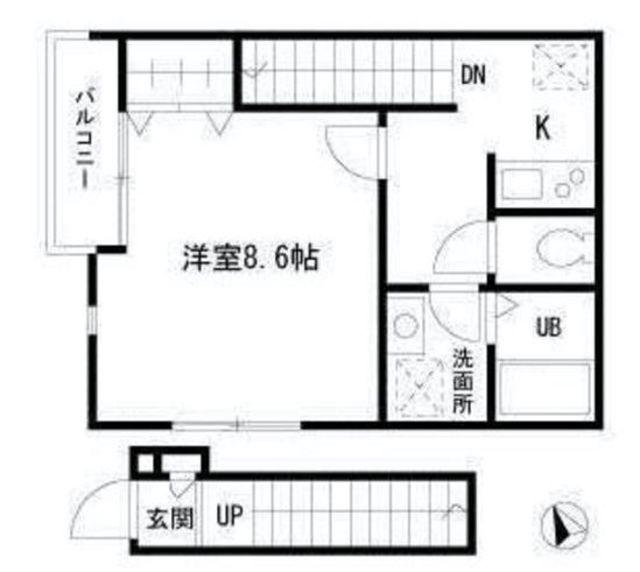 パル杉並(1K/2階)の間取り写真