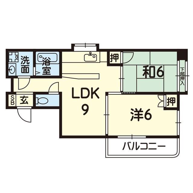 インフィニティ130E(2LDK/5階)の間取り写真