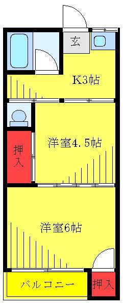末広マンション(2K/1階)の間取り写真