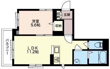 アンジュオーブ宮崎台(1LDK/1階)の間取り写真
