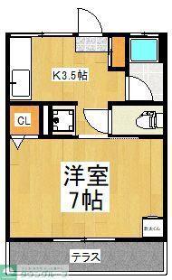 フジヤハイツ(1K/1階)の間取り写真