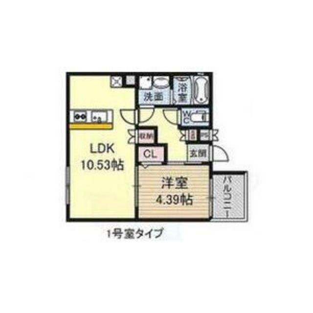 アレグリア鳳ノース(1LDK/1階)の間取り写真