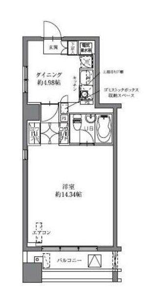 HF八丁堀レジデンスⅡ(1DK/11階)の間取り写真