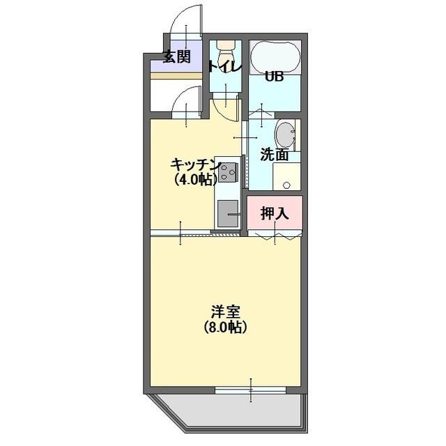 ロイヤル松本I(1K/2階)の間取り写真