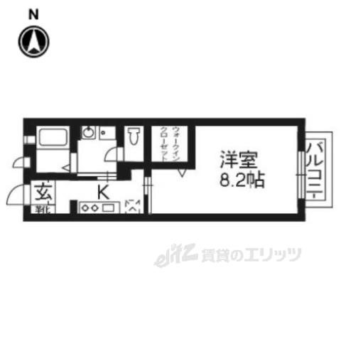 香艸園ハイツ(1K/2階)の間取り写真