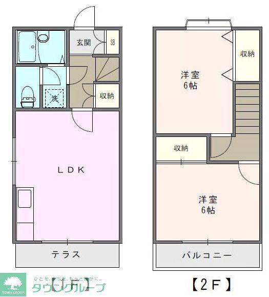 シティハウスαC(2LDK/1階)の間取り写真