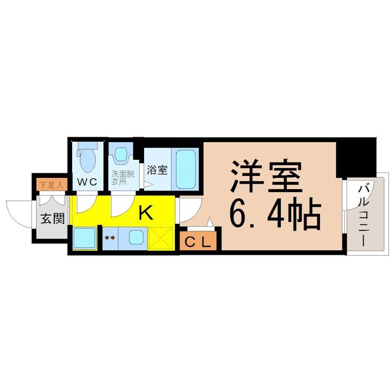 メイクス熱田神宮(1K/7階)の間取り写真