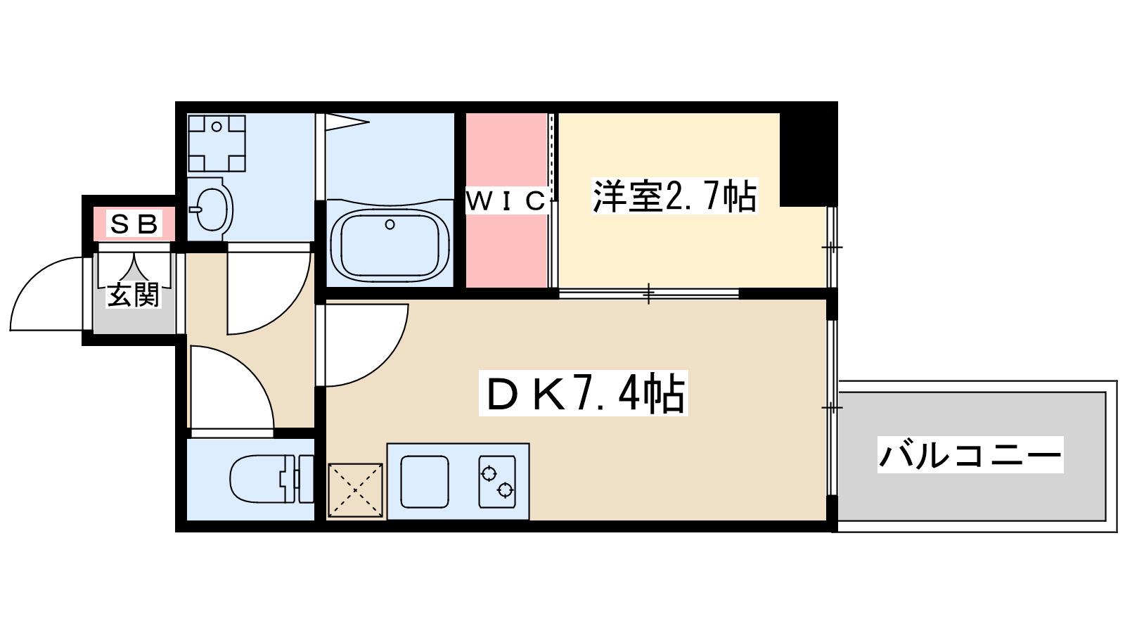 セレニテ谷町四丁目アリエ(1DK/3階)の間取り写真