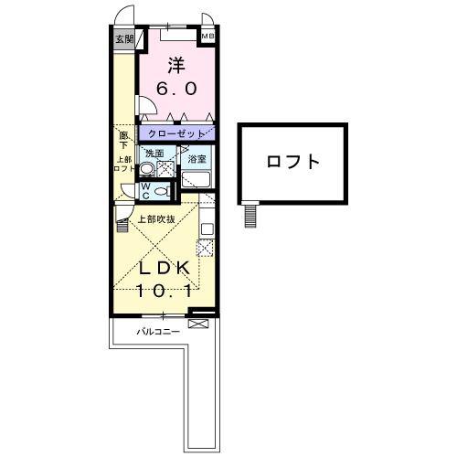 アンダンテII(1LDK/3階)の間取り写真