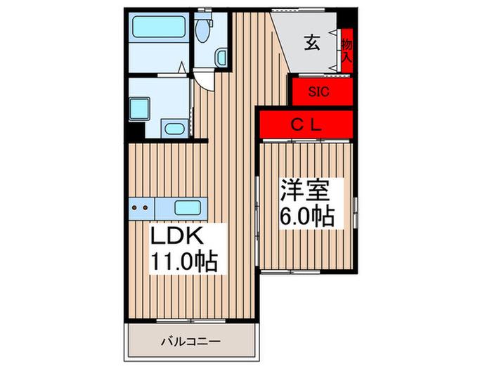 中尾コンセプトハウス(1LDK/2階)の間取り写真