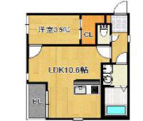 CRECIA南福岡II(1LDK/2階)の間取り写真