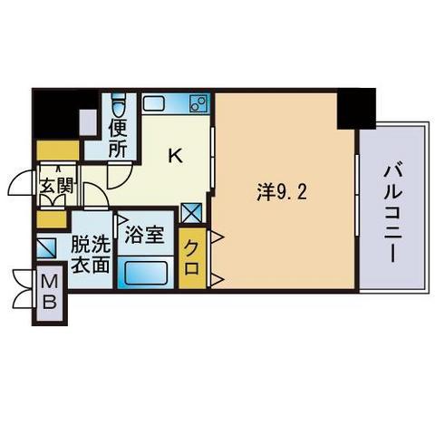 ルモール大橋(1K/3階)の間取り写真