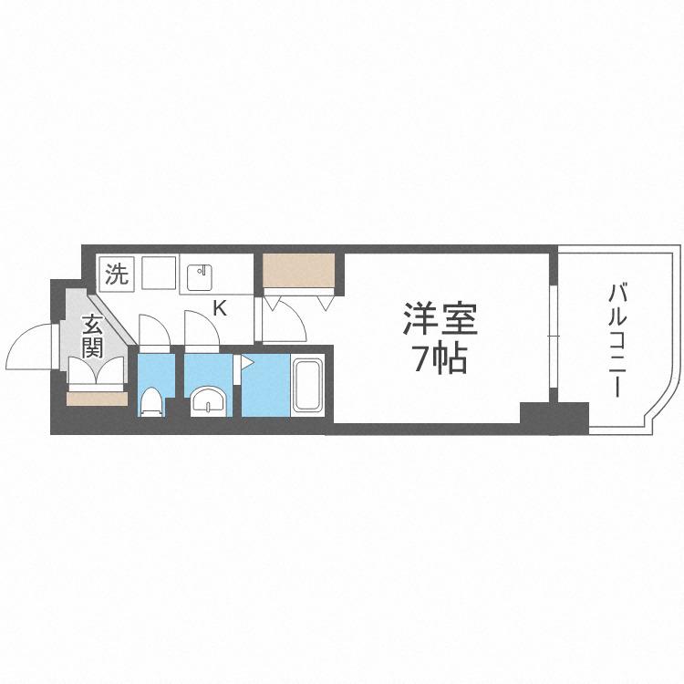 LUXE西長堀(1K/3階)の間取り写真