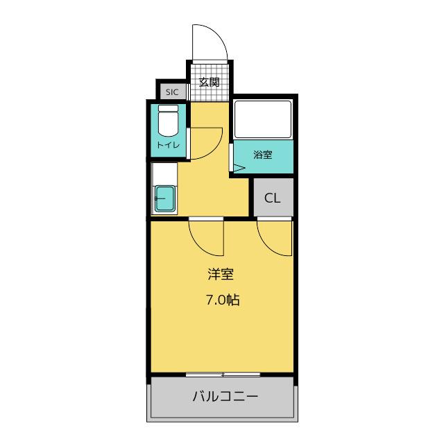 第5マルヤビル原田(1K/4階)の間取り写真