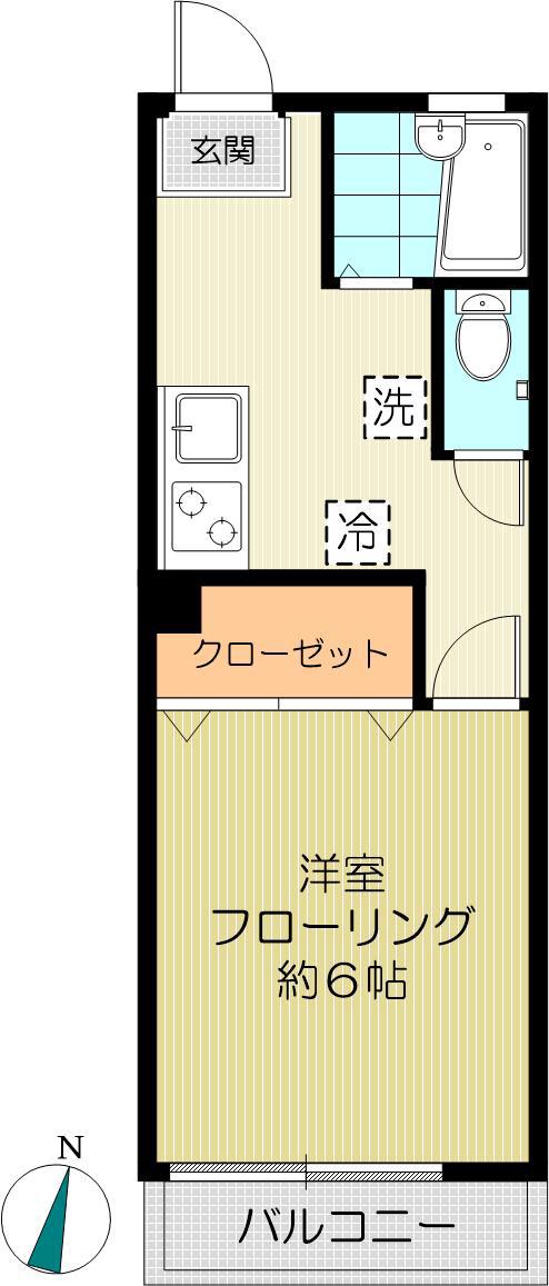 サンコーマンション(1K/2階)の間取り写真