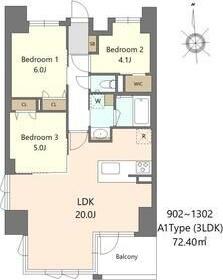 S-RESIDENCE谷町六丁目ALO(3LDK/10階)の間取り写真