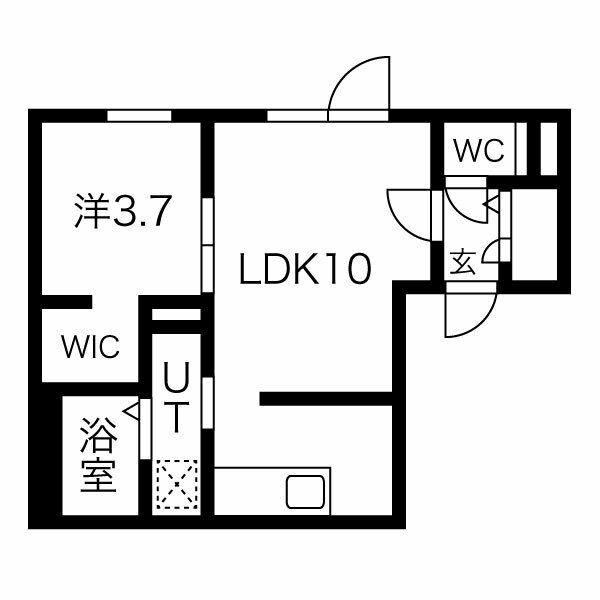 AISAINCE西線9条(1LDK/3階)の間取り写真