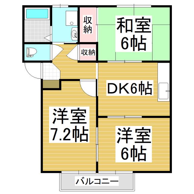 SURPLUS白木コーポプラトー(3DK/2階)の間取り写真