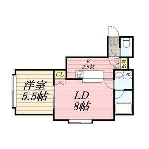 プロスパー麻生(1LDK/2階)の間取り写真