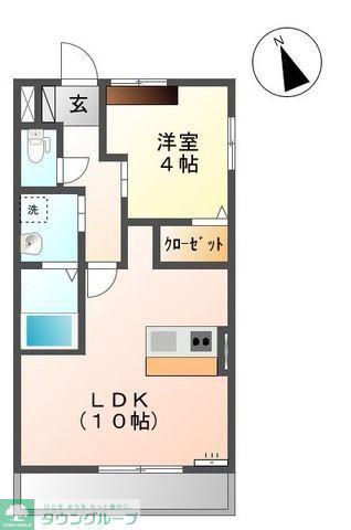 ブローブラン(1LDK/1階)の間取り写真