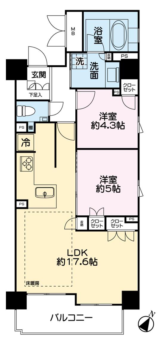 プレサンスロジェ横浜関内(1SLDK/8階)の間取り写真