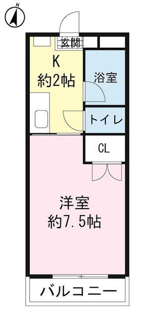 アジュール本郷(1K/2階)の間取り写真