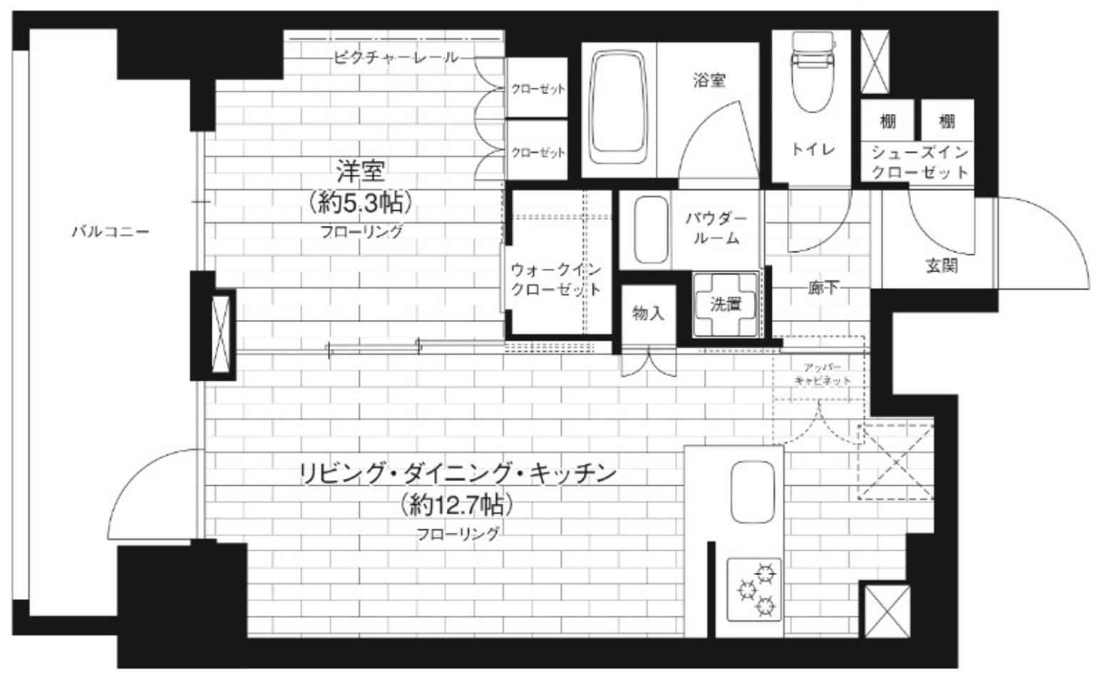 ステージグランデ台東根岸アジールコート(1LDK/3階)の間取り写真