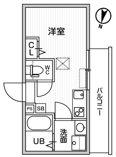 TS CUORE横濱元町(ワンルーム/1階)の間取り写真