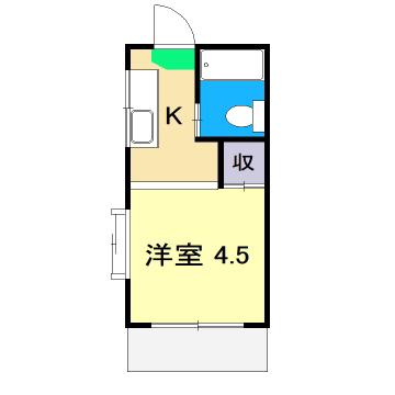 BGプラス(1K/1階)の間取り写真
