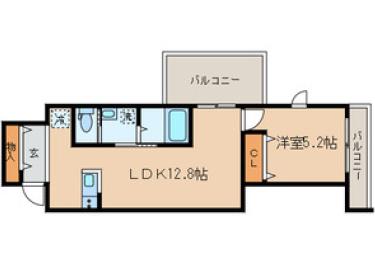 フィカーサ いちょうの木(1LDK/3階)の間取り写真
