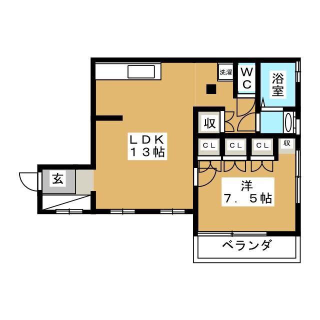 上馬ハウス(1LDK/1階)の間取り写真