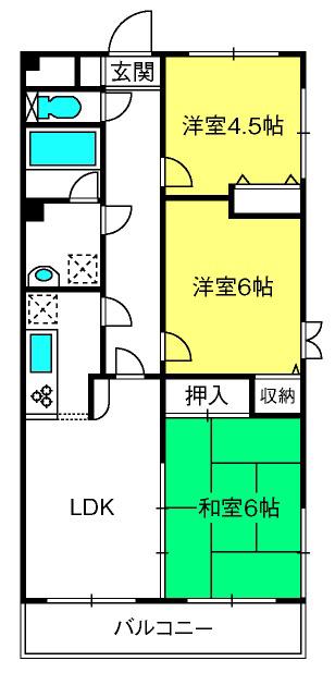 グランドメゾン大宮(3LDK/2階)の間取り写真