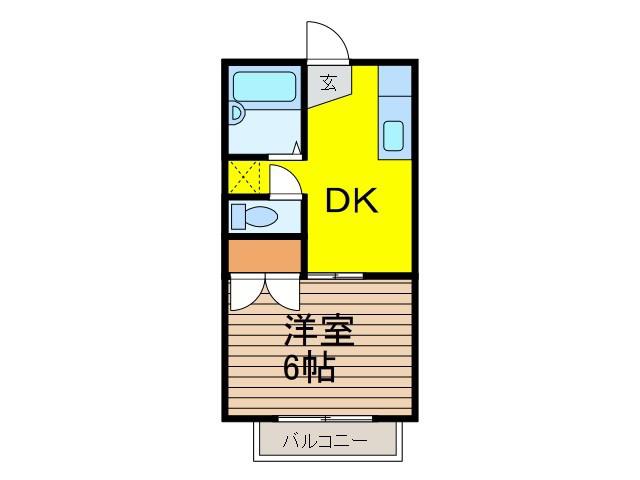 サマックス芝D(1DK/1階)の間取り写真