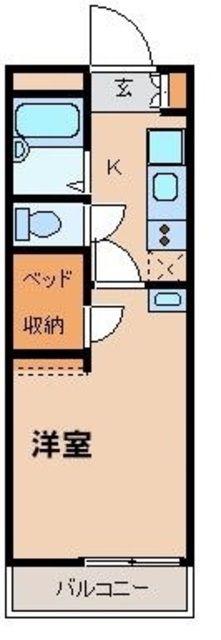 レオパレスイーストヒルズ 37685(1K/2階)の間取り写真