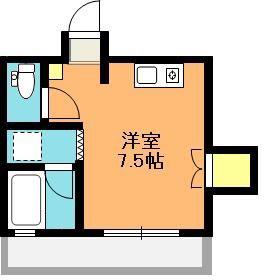 リエス桶川(ワンルーム/2階)の間取り写真