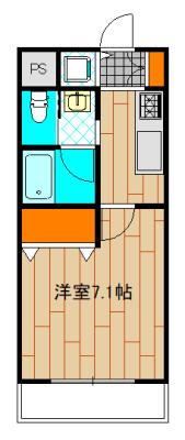プルミエール(1K/4階)の間取り写真