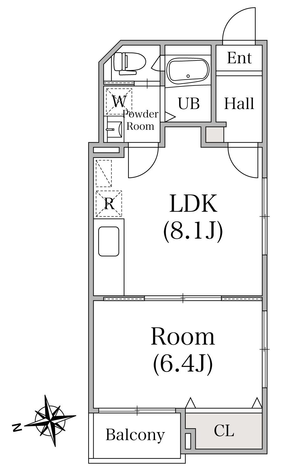 ベイホーム市川(1LDK/2階)の間取り写真