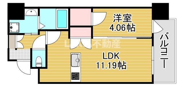 ウィルコート今福鶴見(1LDK/4階)の間取り写真
