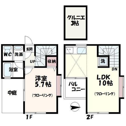 CON AFFETTO(1LDK/1階)の間取り写真