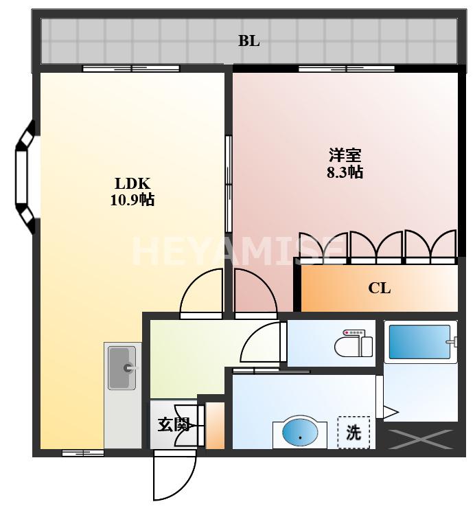 ルミナスハイム(1LDK/2階)の間取り写真