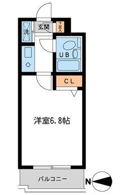ハーモニー上北沢(1K/4階)の間取り写真