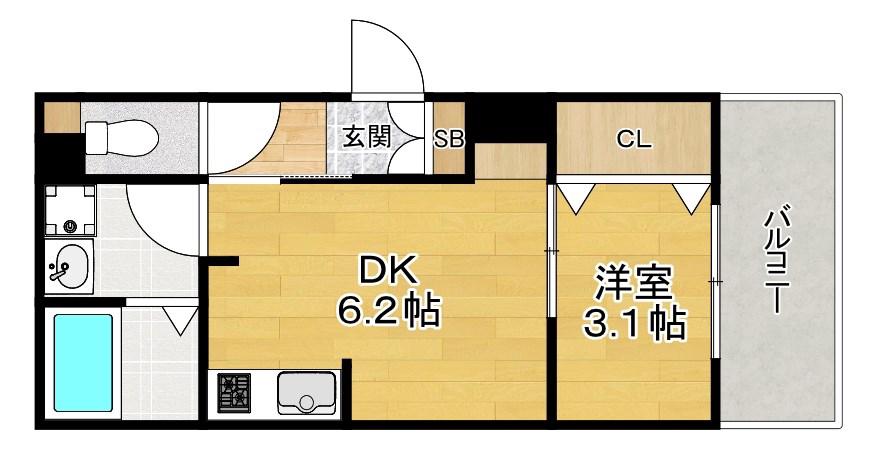 A-NEXT星ヶ丘(1DK/3階)の間取り写真