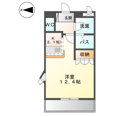 JR阪和線 紀伊駅 バス乗車時間:16分 最寄りバス停で下車 徒歩3分 2階建 築18年(ワンルーム/2階)の間取り写真