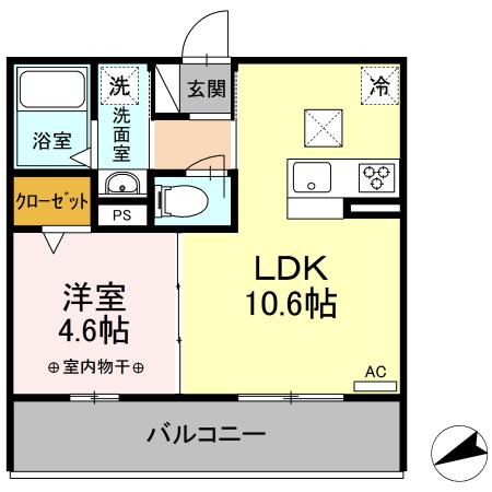 VIA フォレスタ I(1LDK/1階)の間取り写真