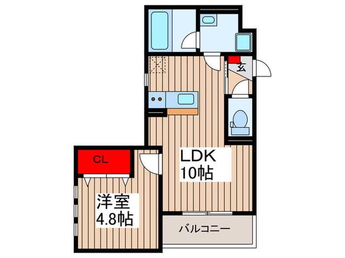 見沼区東大宮5丁目計画(1LDK/1階)の間取り写真