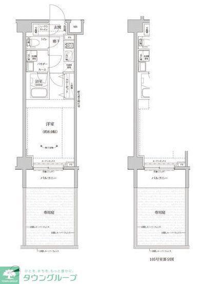 RELUXIA GRANDE川崎(1K/1階)の間取り写真
