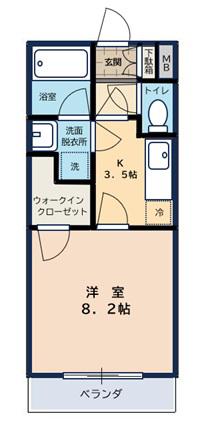 スリーライト(1K/3階)の間取り写真